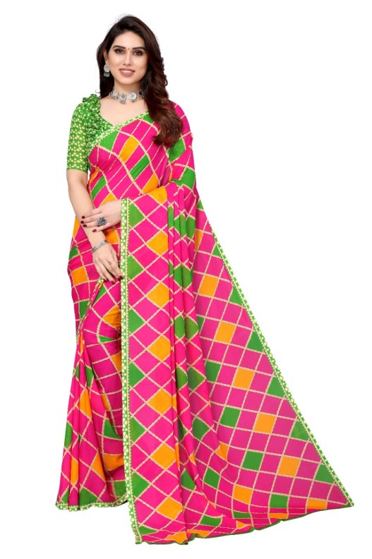 Fancy Georgette Printed Saree With blouse